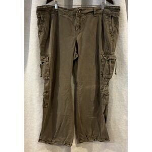 Vintage‎ Y2k Old Navy Brown Military Baggy Cargo Pants Women's Plus Size 20
